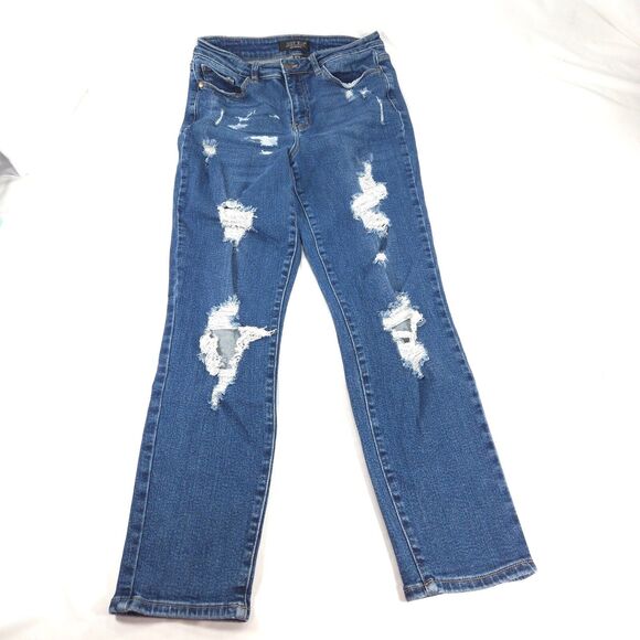 Judy Blue Button Zip Denim Medium Wash Jeans Womens Size 9/29 Blue - Picture 2 of 8